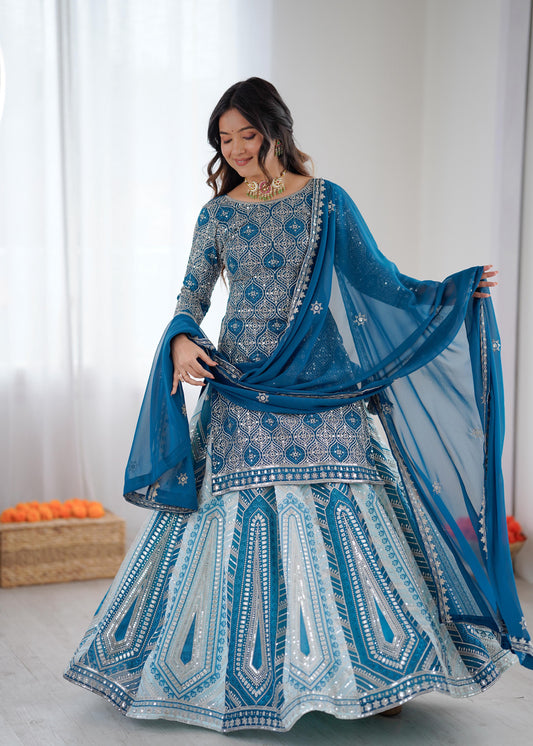 Designer Wedding Special Anarkali Lehenga With Top