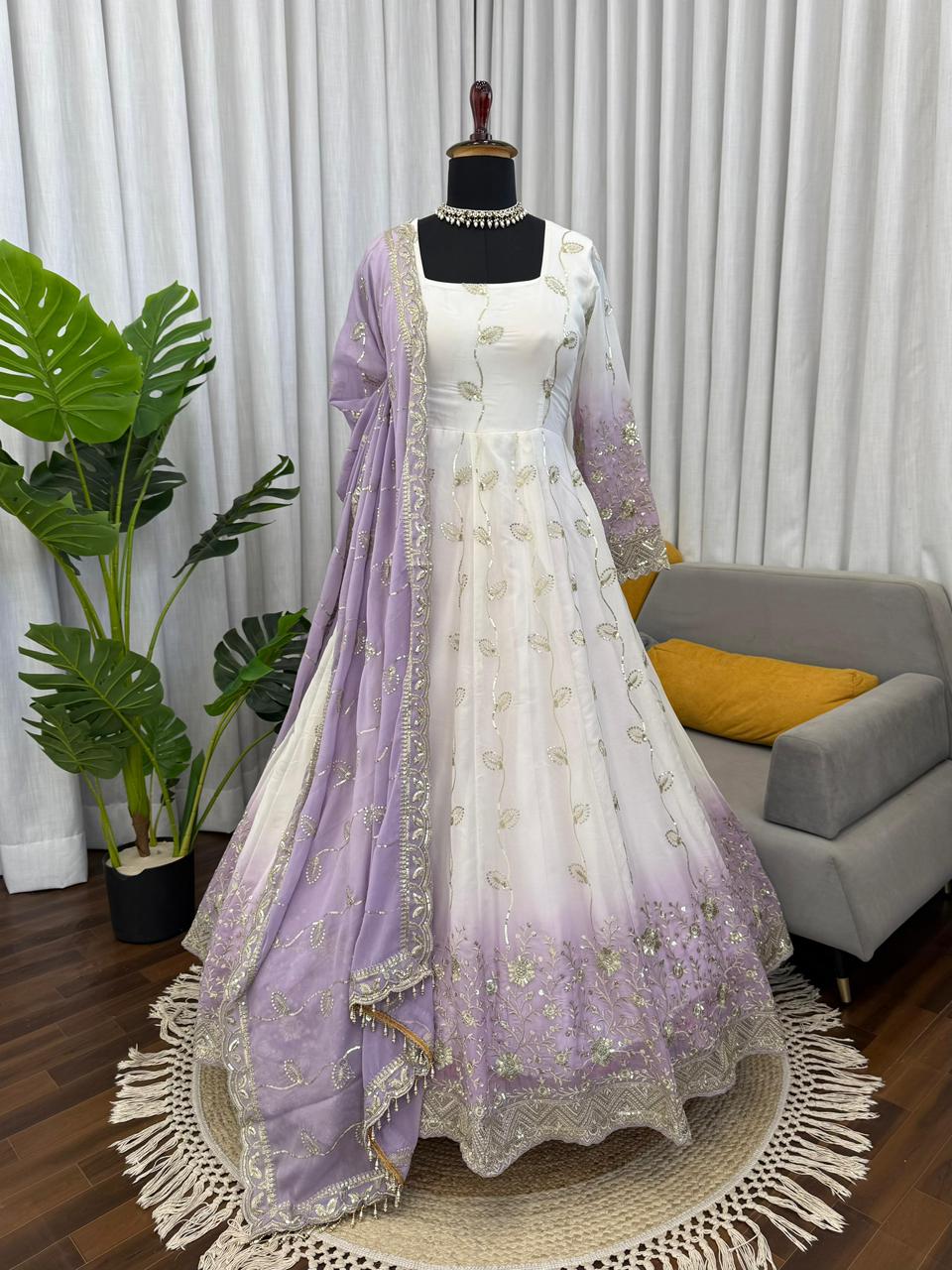 New Wedding Festive Wear Anarkali Gown Suit