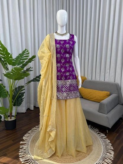 Trendy Wedding Special Heavy Top & Plazoo
