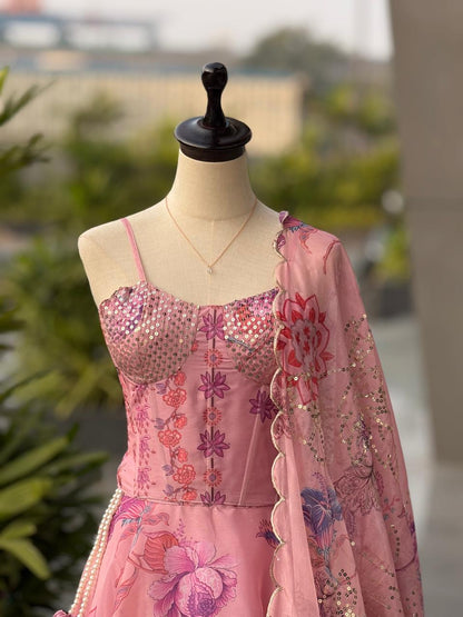 Wedding Designer Pink Color Anarkali Suits