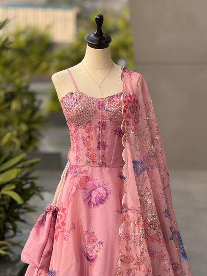 Wedding Designer Pink Color Anarkali Suits