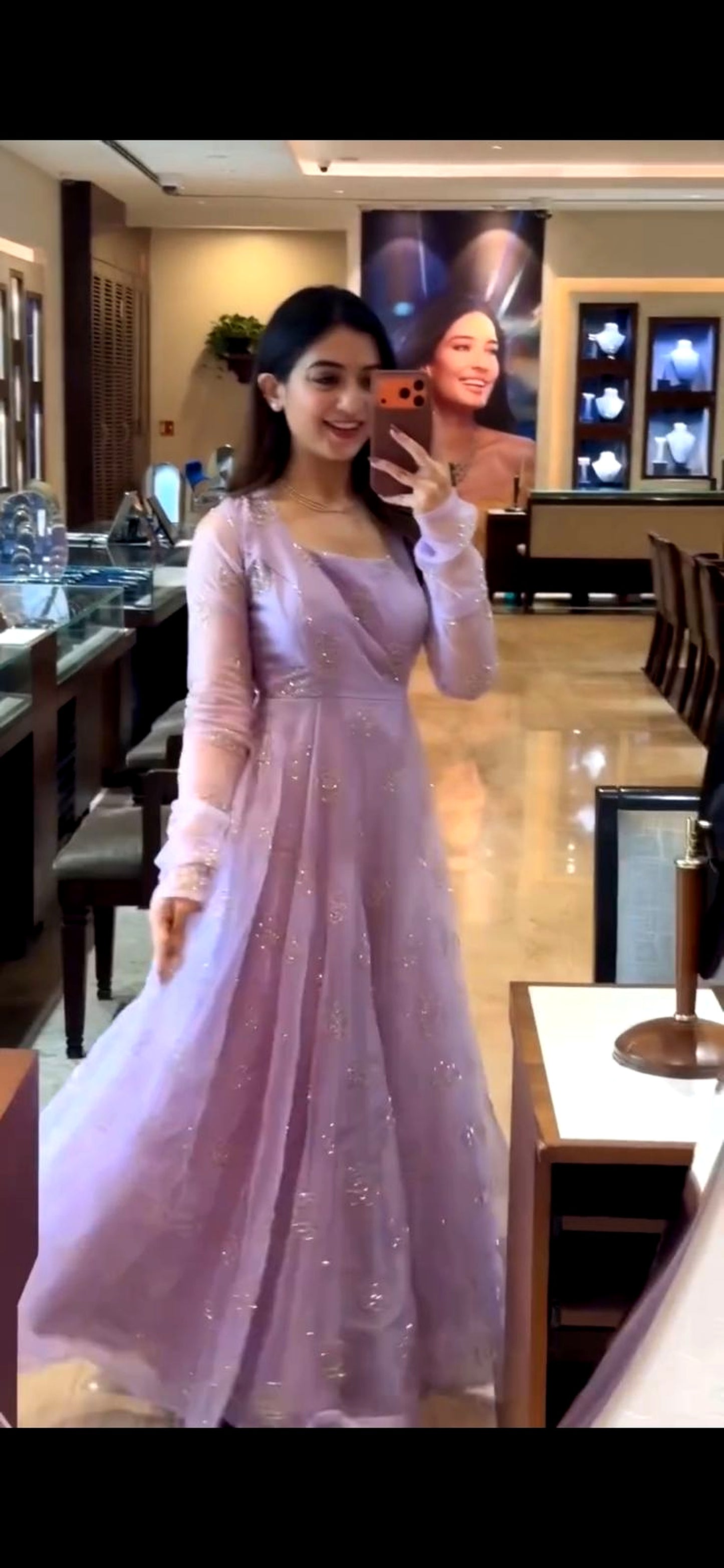 Classic Wedding Embroidered lawender Anarkali Suits