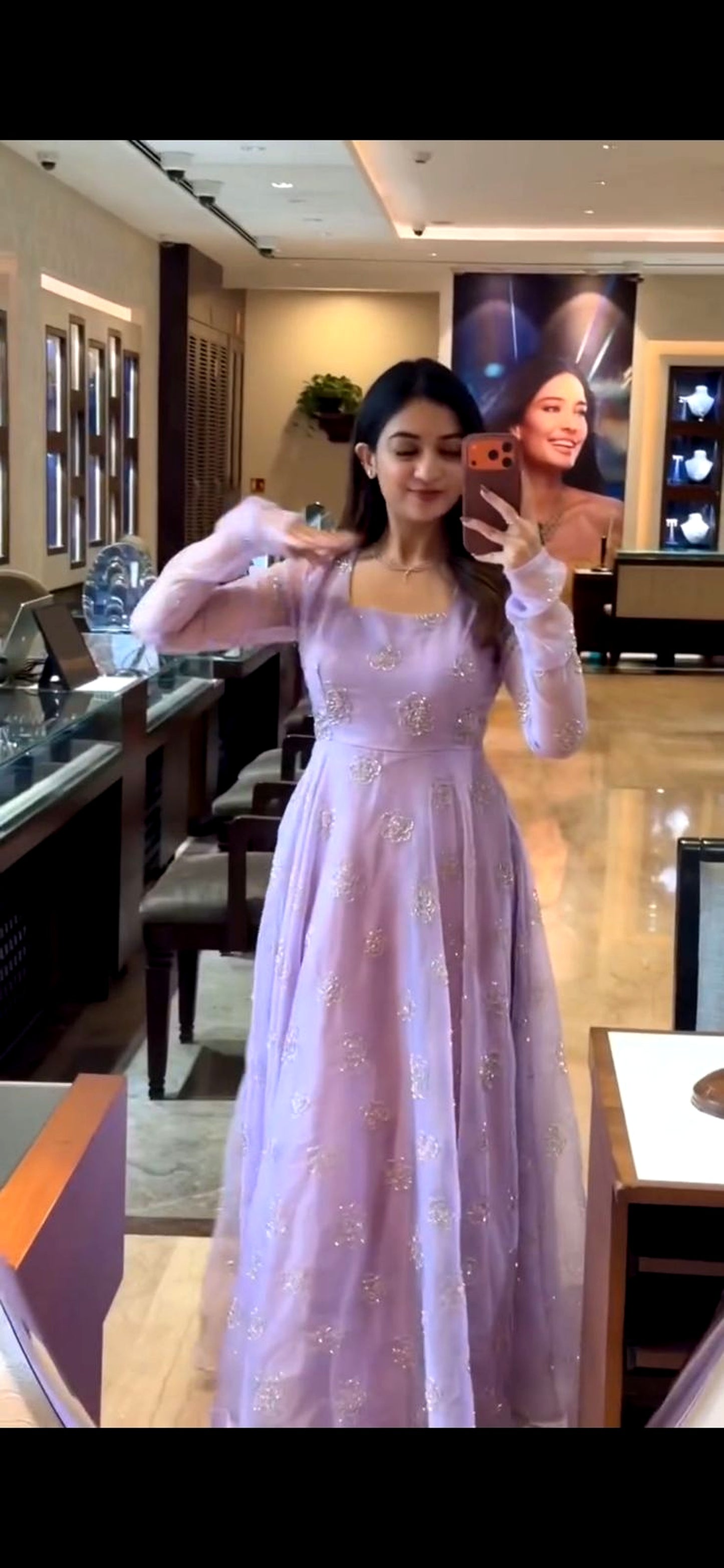Classic Wedding Embroidered lawender Anarkali Suits