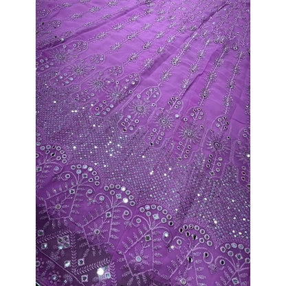 Light purple georgette heavy embroidered wedding lehenga choli