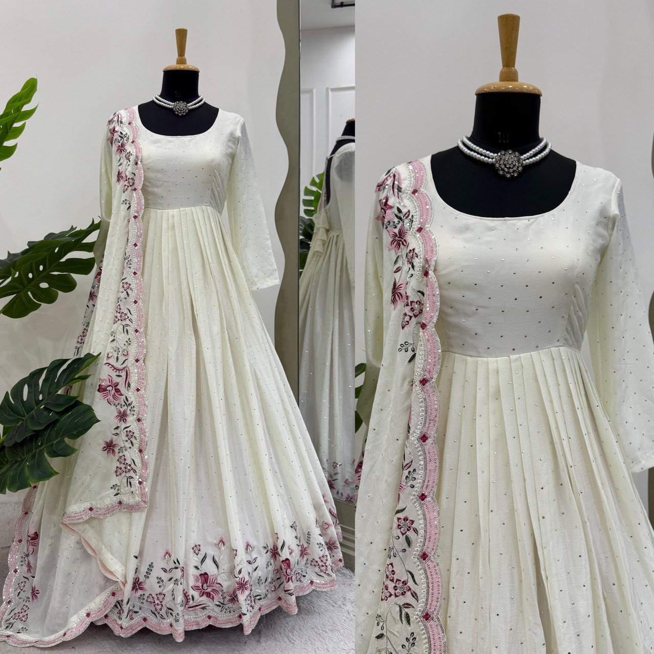 Presenting Anarkali Gown With Chhinon Silk