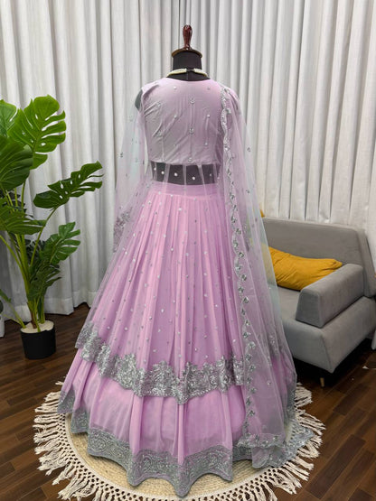 Grand Wedding Anarkali Gown With Lehenga